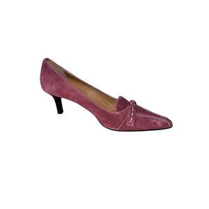 Collection Fifty-nine Lulu Bordeaux Brown Leather Kitten Heels Womens Sz 10 NEW